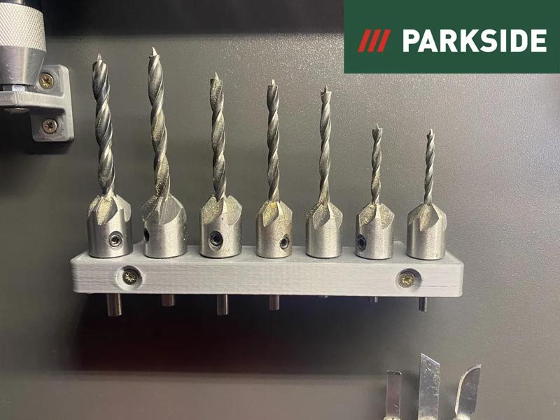 Parkside Wood Drill Bits holder wallmount   