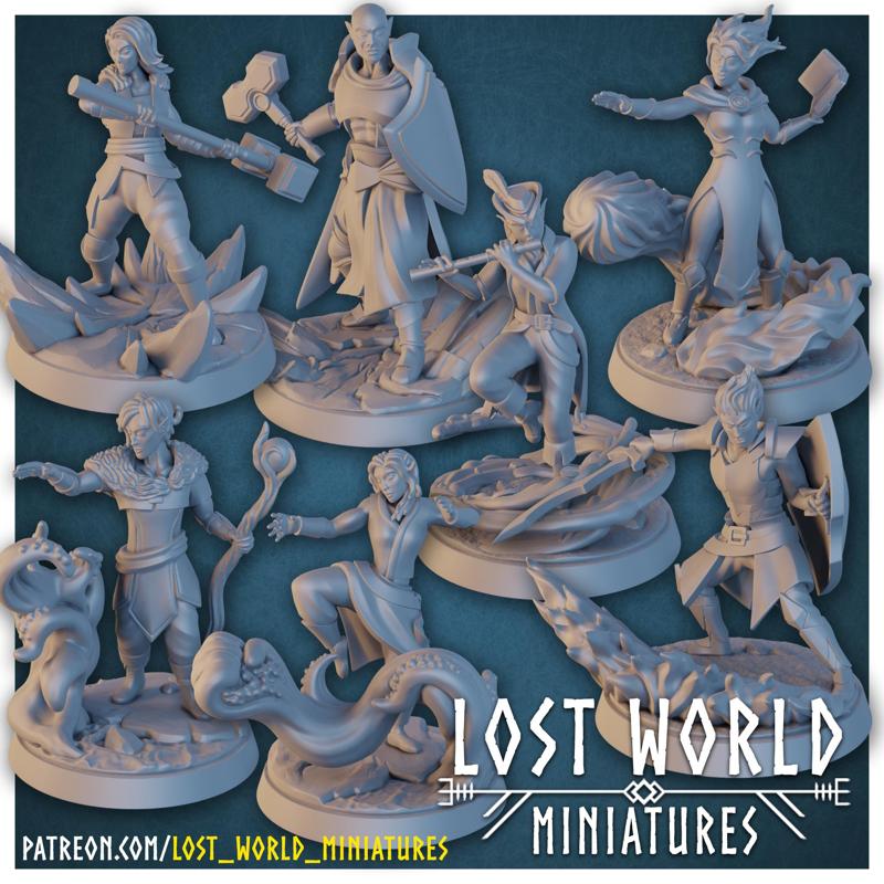 Elementalkin Miniatures set - Supported