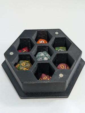 Hexagonal Dice Box with Magnetic Lid   