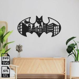 Batman City 2D Wall Art STL SVG
