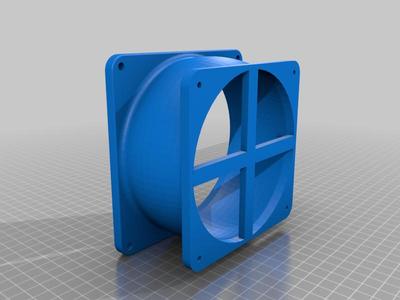 Duct with flaps for 120/80mm fan