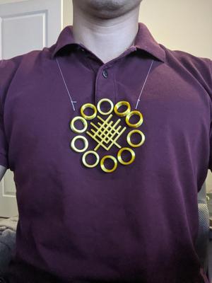 Floating Ten Rings Necklace (3D print on fabric)