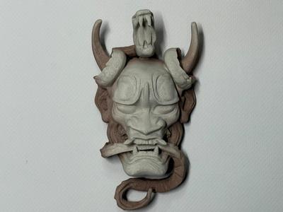 oni mask with snake 