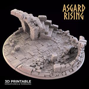RUINS Round Base 130mm - PRESUPPORTED