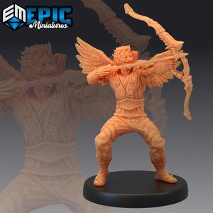 Tengu Archer / Winged Avian Humanoid / Heavenly Samurai Warrior/ Japanese Mythology