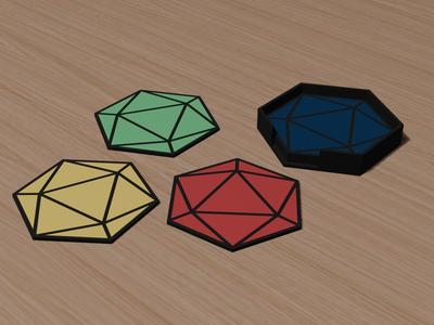 d20 coasters and tray