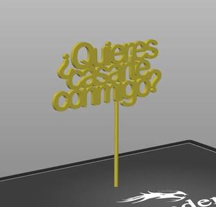 Cásate conmigo cake topper   