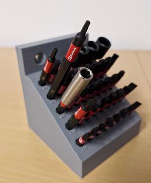 bit holder for long and short bits french cleat
