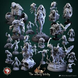 'The Unholy Trinity' July 2024 release 19 STL's miniatures pre-supported