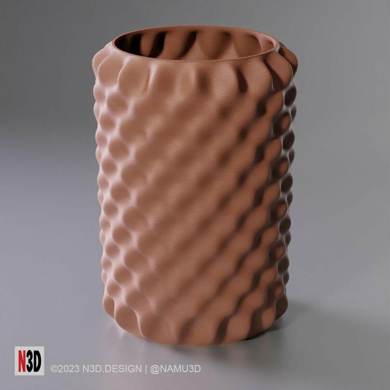 Vase 0015 B - Bumpy oval vase
