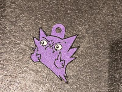 Fun minimal art Pokemon Haunter keychain