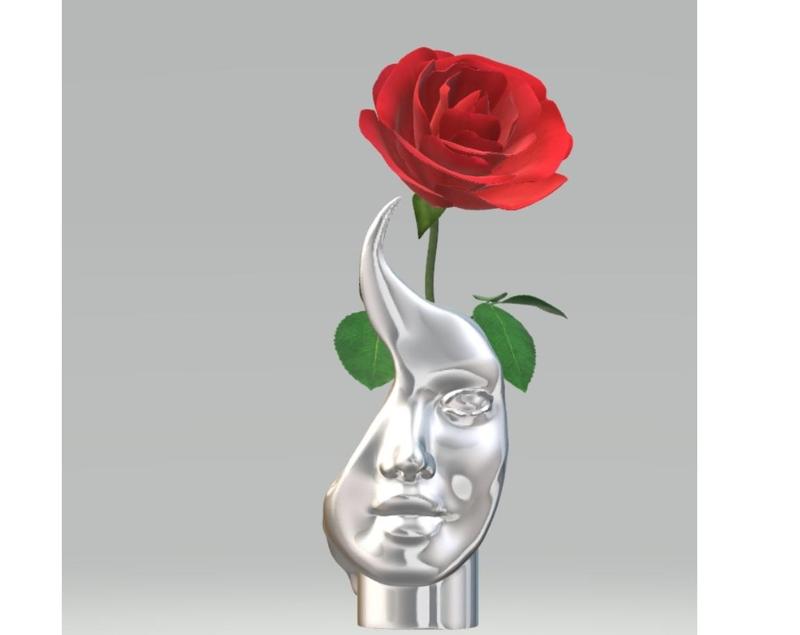 VASE SCULPTURE WOMAN SAINT VALENTINE DESIGN DECOR PINK POT COMMERCIAL LICENSE