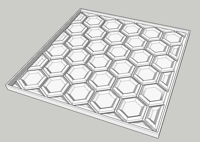 Mosaic resin tile designs for silicone mold making