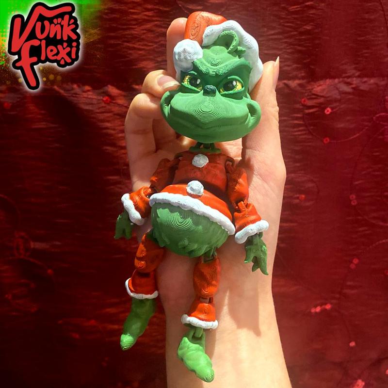 Santa Grinch MultiColor Flexi Print-In-Place + figure & keychain