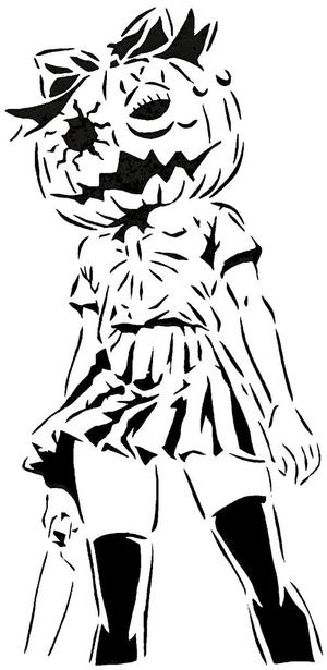 Jack O Latern Girl stencil 2