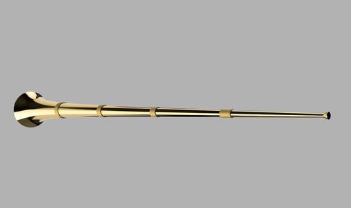 Stretched trumpet, trompeta estirada