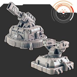 Sci-fi Scenery - Planetary Defense Guns [Support-free]