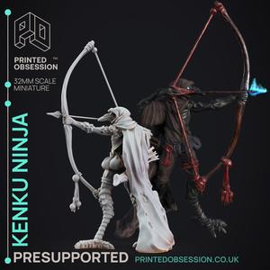 Kenku Ninja - Archer - PRESUPPORTED - 32mm scale - Illustrated & Stated