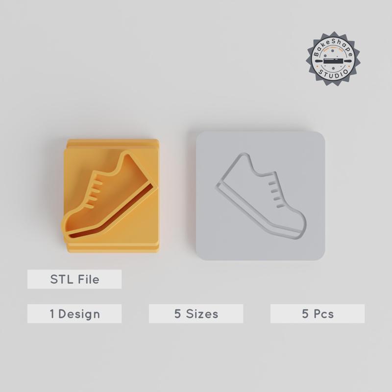 5-Piece Running & Fitness Shoe Stamp Tile Set, 20-40mm, Perfect for Clay, Cookies & Fondant PRODUCT_1496