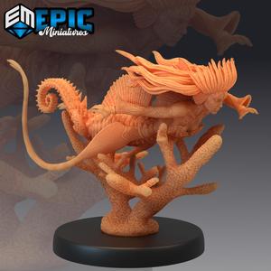 Seahorse Mermaid Swimming / Merfolk / Water Monster / Ocean Sea Encounter