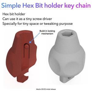 Hex bit holder/ keychain | 小型六角起子頭手柄/ 鑰匙圈