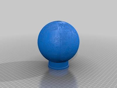 lithoglobe made from 8k scan of r/place mural