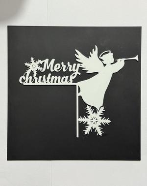 door corner merry christmas with angel