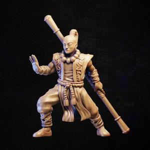 Monk with staff
