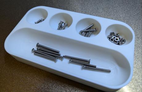 Domed parts tray