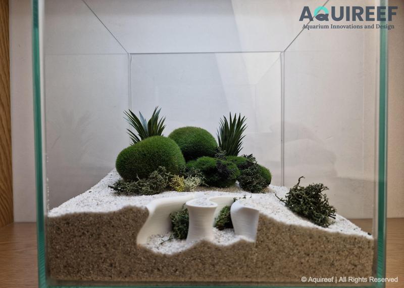Wave Aquarium & Terrarium Cave | Fish, Amphibian, Reptile, Lizard, Spider Hideout Maze | Terrarium and Aquarium Decoration | Aquascaping set