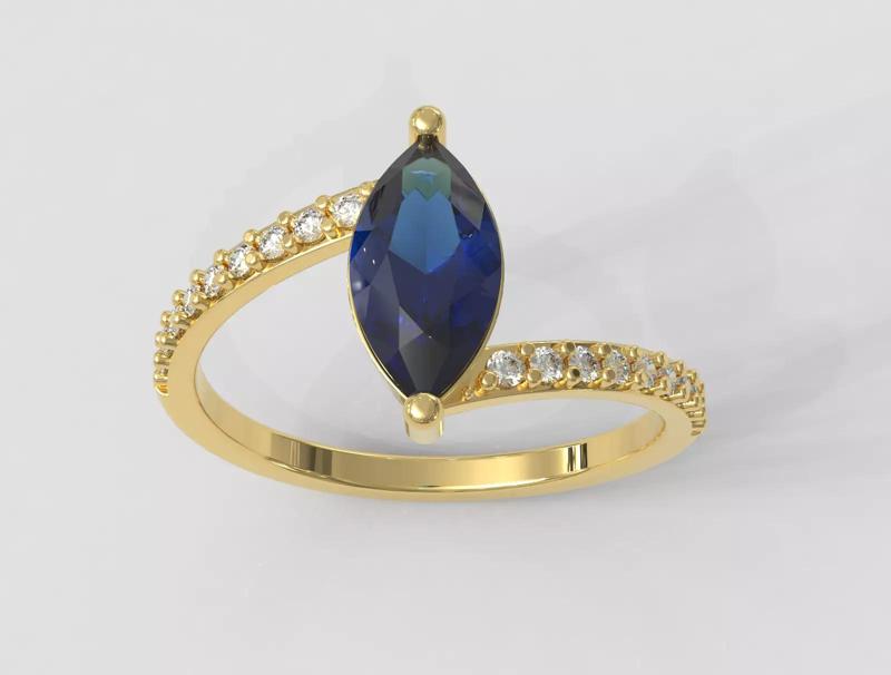 Marquise Gemstone Modern Ring