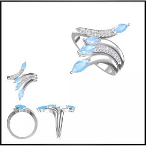 JCD Format Minimalist color stone rings autocad jewelry