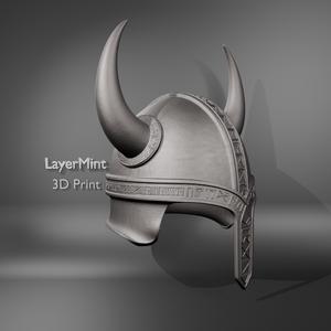Viking Horned Helmet with Runes