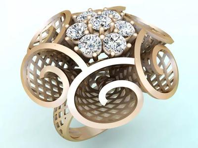 Mesh flower ring - Italian rings - Womens Rings - N6822