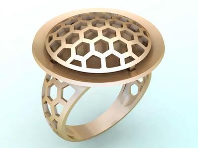 Mesh flower ring - Italian rings - Womens Rings - N6648