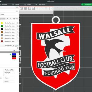 EFL League Two Walsall Keychain Shield color printable and renderable