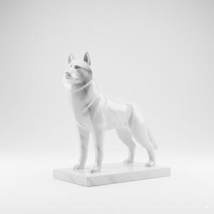 Detailed Siberian Husky Dog Statue Figurine - Realistic Canine 3D Print Model STL