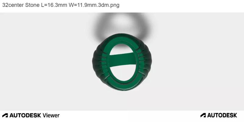 Mens 3D Ring Model with Elegant Shoulder Design - Oval Stone