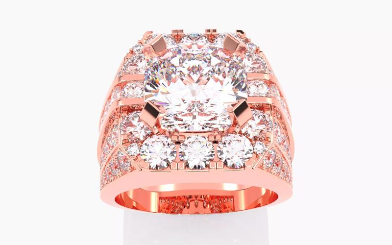 Mens Solitaire Ring 3dm stl renders details