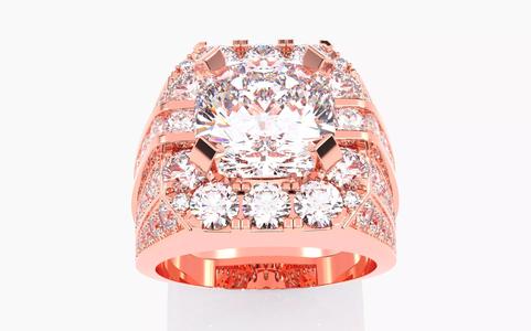 Mens Solitaire Ring 3dm stl renders details