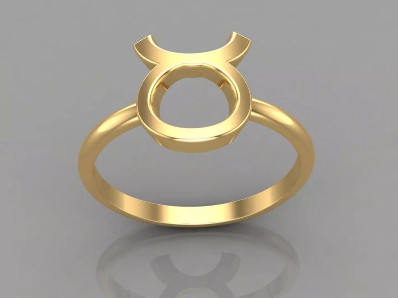 18K Gold Taurus Ring V1