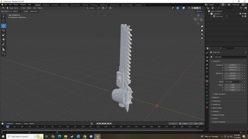 decorated xeno chain sword