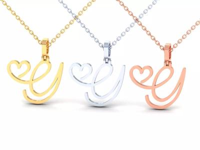 Y  VALENTINE PENDANT HANDMADE FONT