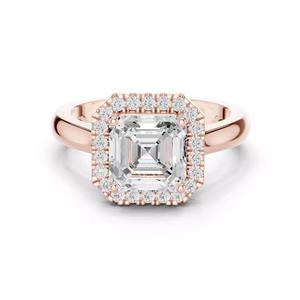 2Ct Asscher Cut Halo Diamond Engagement Ring 3DM STL Video
