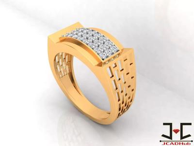 0264 - Gents Ring with Jali Pattern - JCADHub
