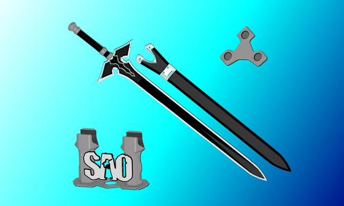 Kirito's AOL Long Sword | Sword Art Online | Matching Scabbard, Display Plinth Included | By Collins Creations 3D