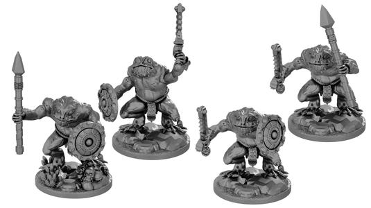 Frog warriors- skink proxy miniatures