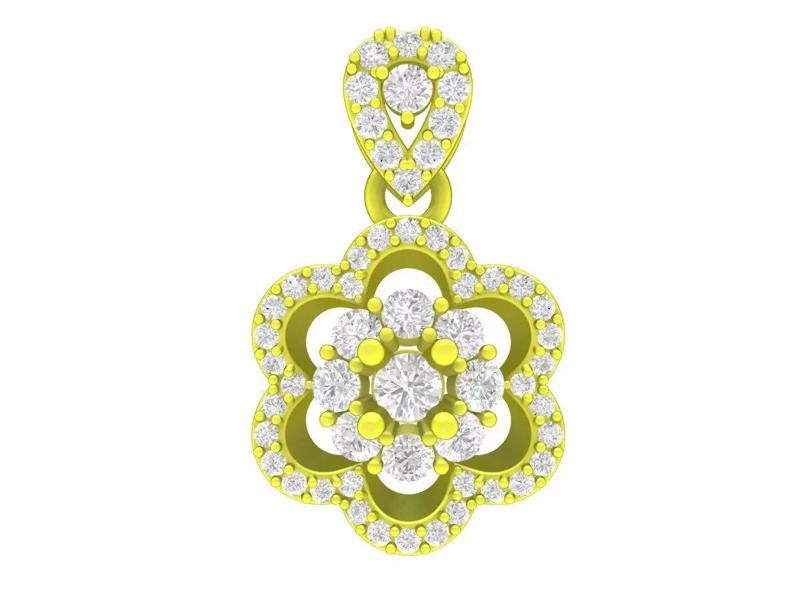 7038 Flower Diamond Women Pendant