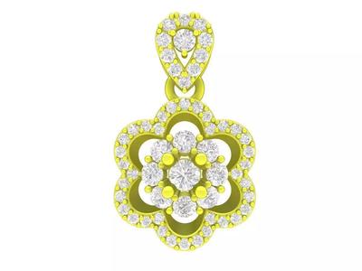 7038 Flower Diamond Women Pendant