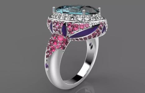 Ring topaz and sapphire engagement